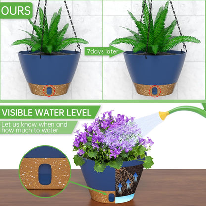 ZMTECH 8 Inch Hanging Planters for Indoor Plants, Hanging Baskets for Plants Outdoor with Visible