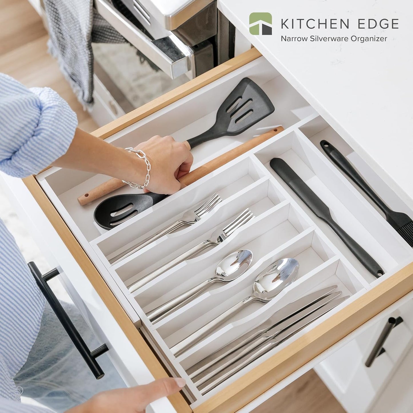 Premium Silverware, Flatware and Utensil Organizer for Kitchen Drawers, Food-Safe Contract Grade