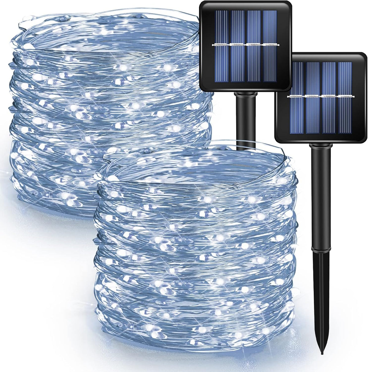Dazzle Bright 2 Pack Solar String Lights Outdoor, Total 80FT 240LED Solar Powered Waterproof Fairy