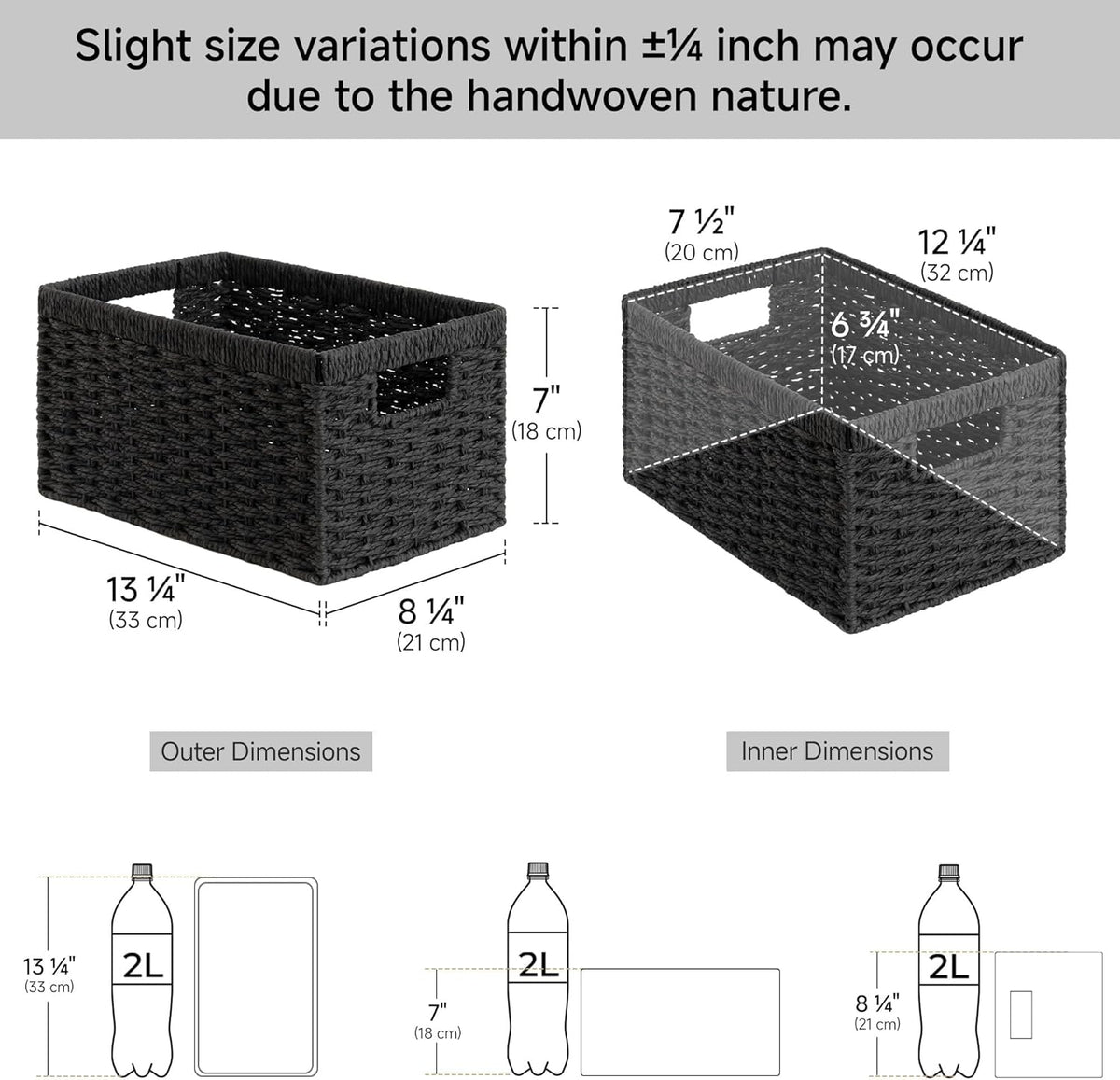 StorageWorks Pantry Baskets, Wicker Storage Baskets for Organizing, Bathroom Shelves, Pantry