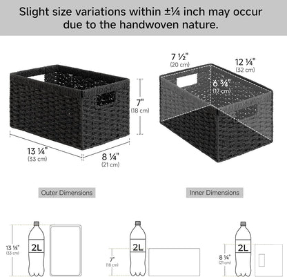 StorageWorks Pantry Baskets, Wicker Storage Baskets for Organizing, Bathroom Shelves, Pantry