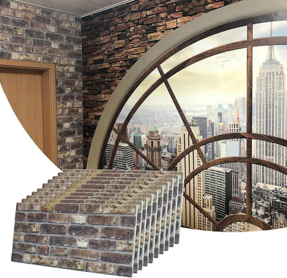 Dundee Deco 3D Wall Panels Faux Brick - Cladding, Grey Brown Stone Look Wall Paneling, Styrofoam