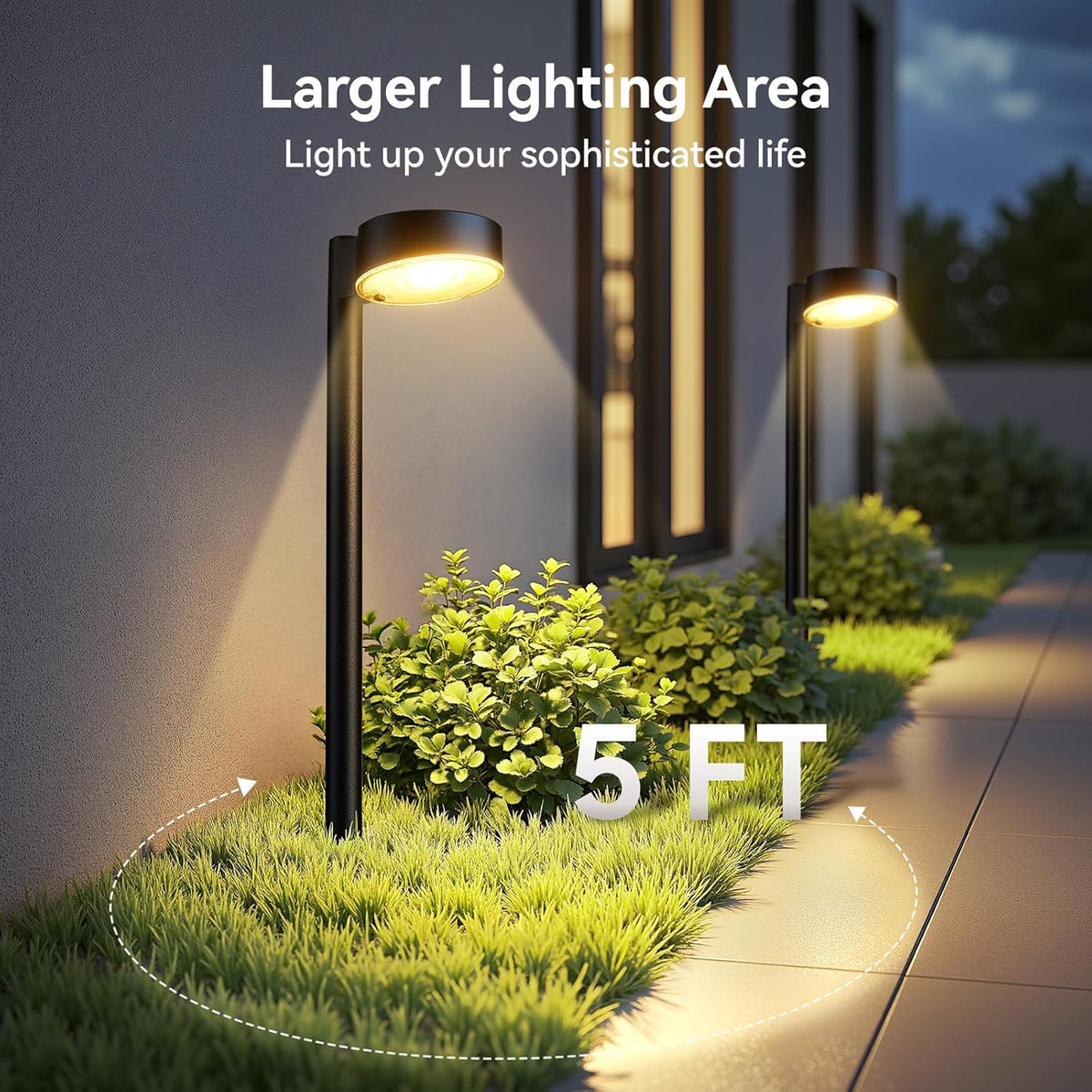 4 Pack Solar Pathway Lights Outdoor, Bright LED Solar Lights Outdoor Waterproof, Up to 12 Hrs