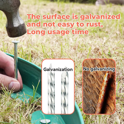 8" Heavy Duty Spiral Landscape Spikes - Solid Galvanized Metal Garden Stakes for Fixing Paver