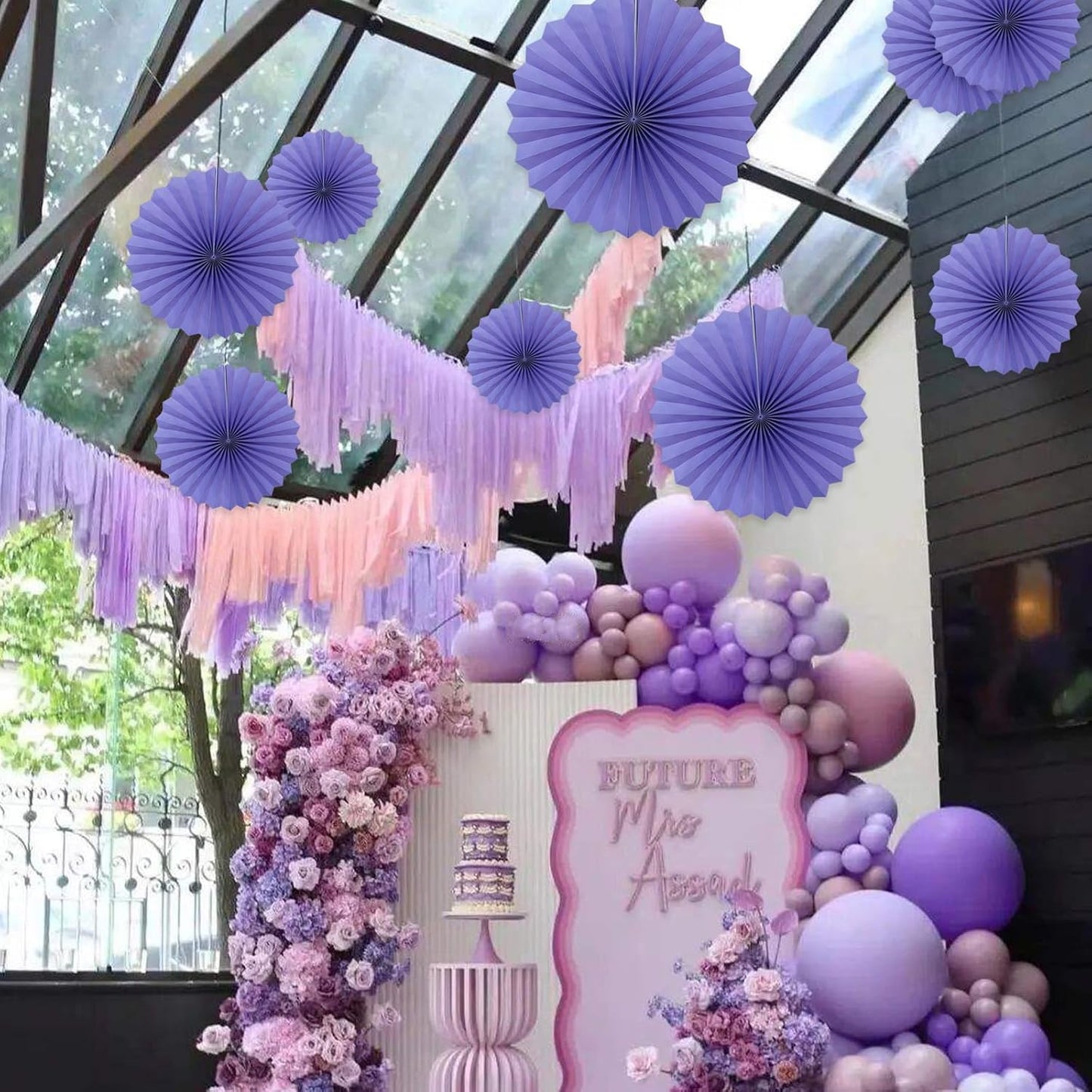 BARTHEW Purple Party Decorations,Purple Bridal Shower Decorations,Halloween Decor Events