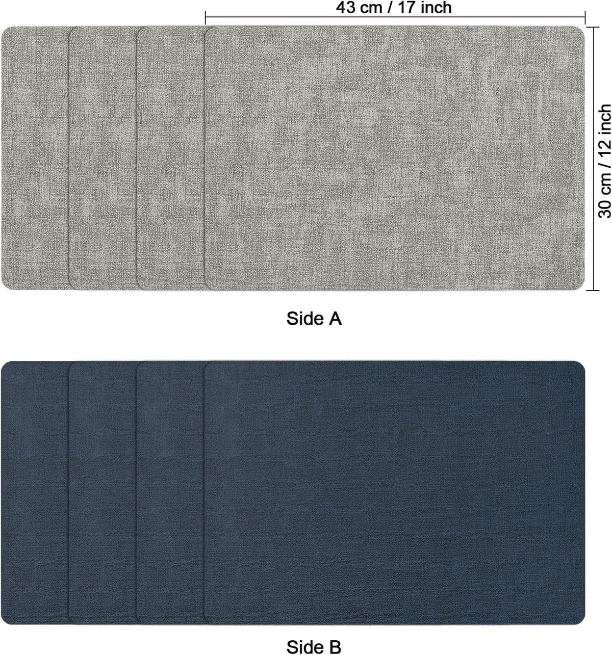Myir JUN Placemats Dual Sided, Faux Leather Place Mats Indoor Set of 8 for Dining Table Non-Slip