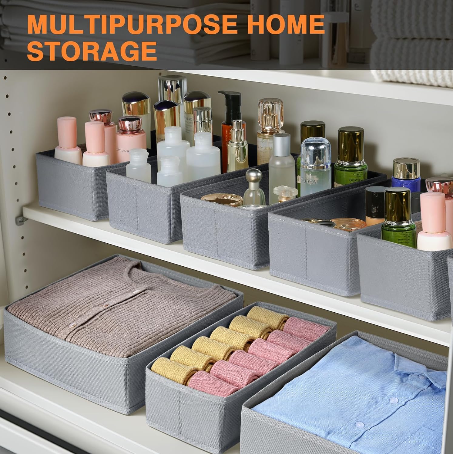 DIMJ Drawer Organizer 15 Pack - Foldable Baby Clothes Storage & Dresser Organizer for Nursery
