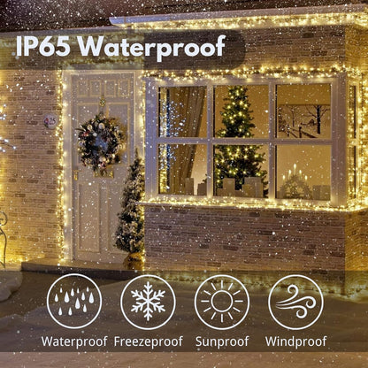 Solar String Lights Outdoor Waterproof 4PK 400LED 132FT Twinkle Lights Auto On/Off Solar Powered