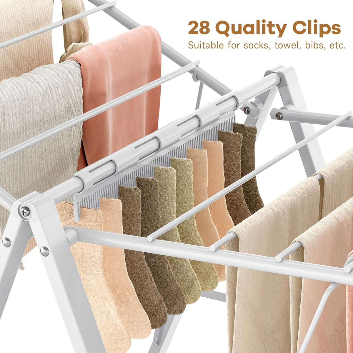 APEXCHASER Drying Rack for Clothing Foldable, Metal Laundry Rack Collapsible, Ultra Thin Gullwing
