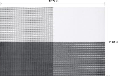 Placemats Set of 6 Washable Indoor/Outdoor Vinyl Place Mats for Dining Table Durable Non-Slip Heat
