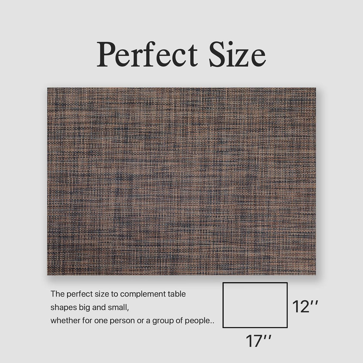 Placemats Set of 8 - Easy Clean Woven Vinyl Placemats for Dining Table, Indoor/Outdoor Place Mats