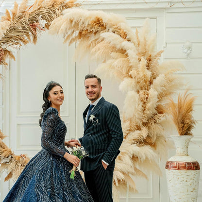 46" inch 11 Stems Natural Pampas Grass Tall Decor,Pompas Grass,Large Beige Tall Pampas Grass for