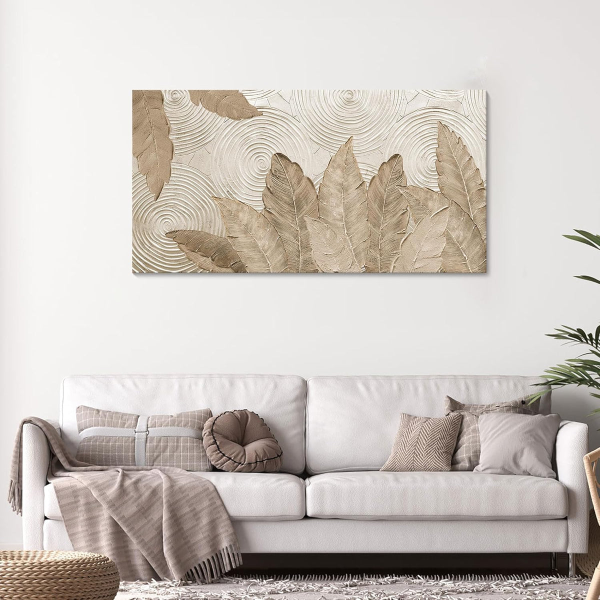Minimalist & Modern Art for Bedroom Decor Framed Abstract Artwork for Walls Neutral & Contemporary