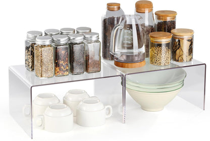 Acrylic Cabinet Organizer, Shelf Organizer, Set of 2 Spice Organization for Cabinet, Spice Rack