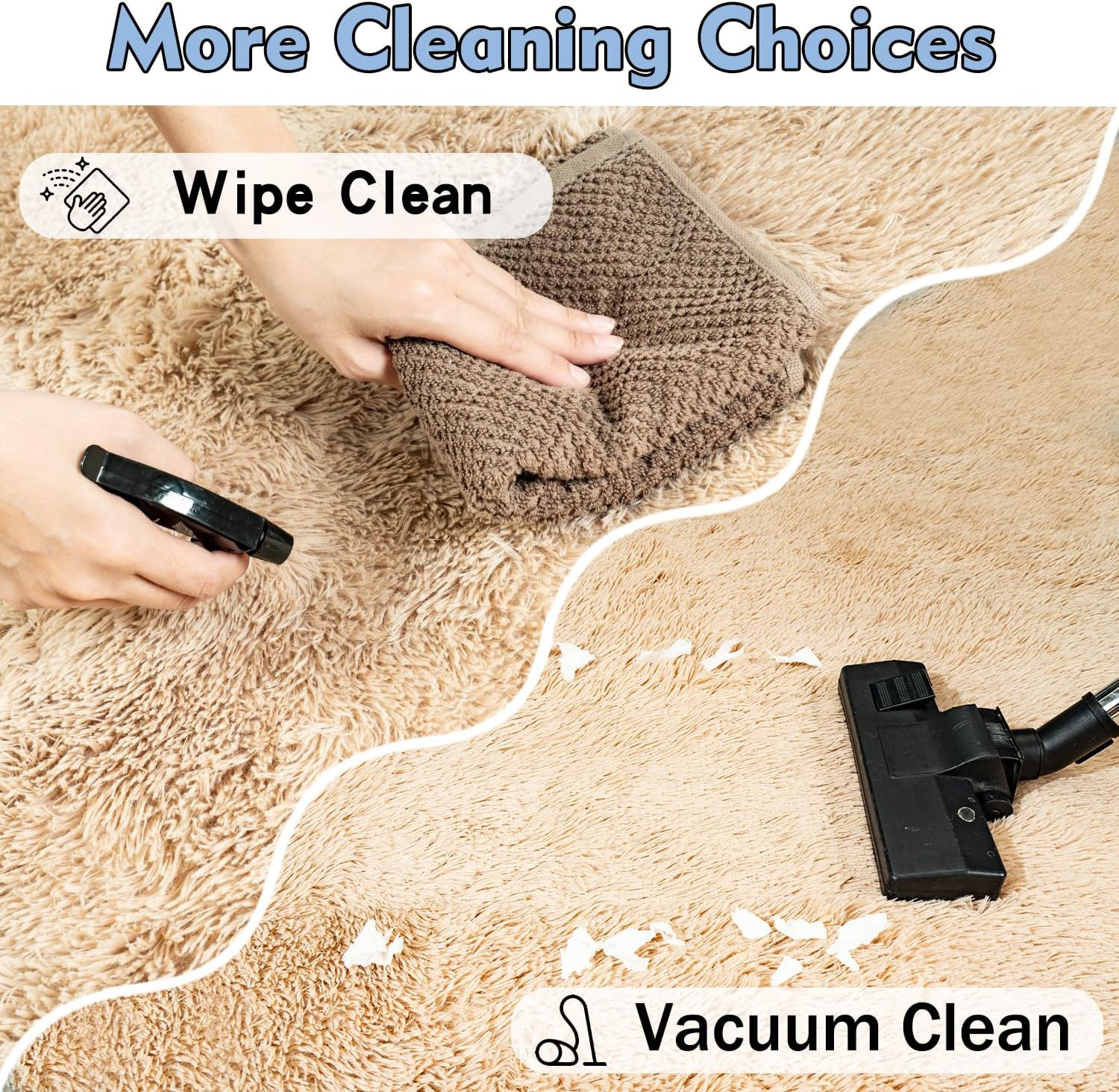 Rezutan Fluffy Rug for Living Room Bedroom,Soft Large Comfy Modern Shaggy Fuzzy Kids Rug for Living