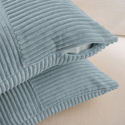 Fancy Homi Set of 2 Light Blue Big Decorative Throw Pillow Covers 24x24 Inch for Couch Bed Sofa