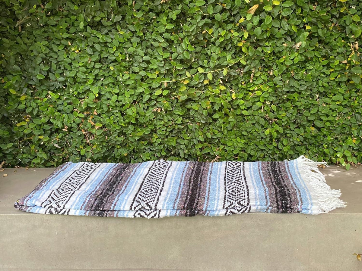 Del Mex Classic Mexican Blanket, Large Authentic Woven Falsa Throw (70"x50"), Artisan Southwest