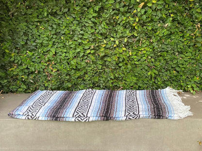 Del Mex Classic Mexican Blanket, Large Authentic Woven Falsa Throw (70"x50"), Artisan Southwest