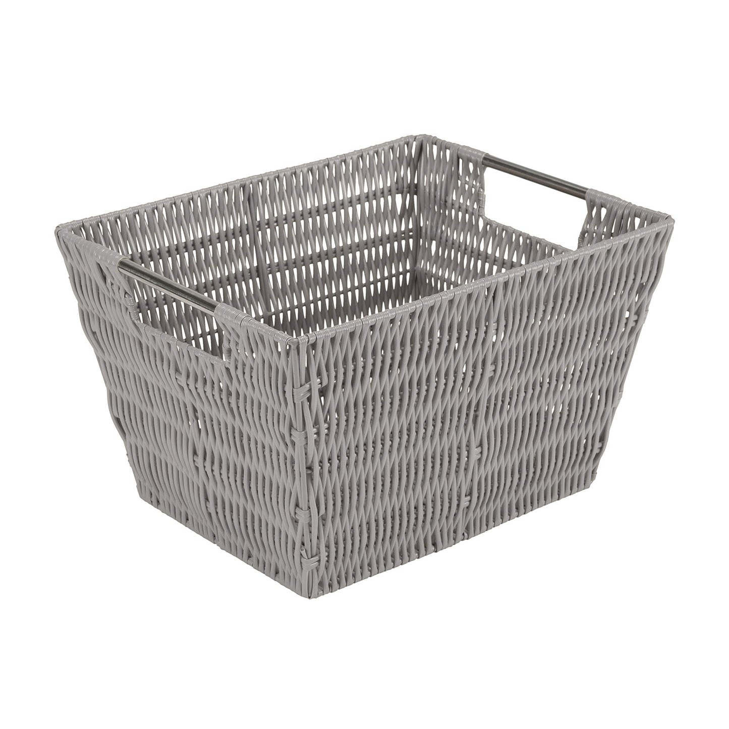 Simplify 12"x10"x8" Medium Woven Basket for Storage with Handles, Nursery, Playroom, Toys, Bedroom
