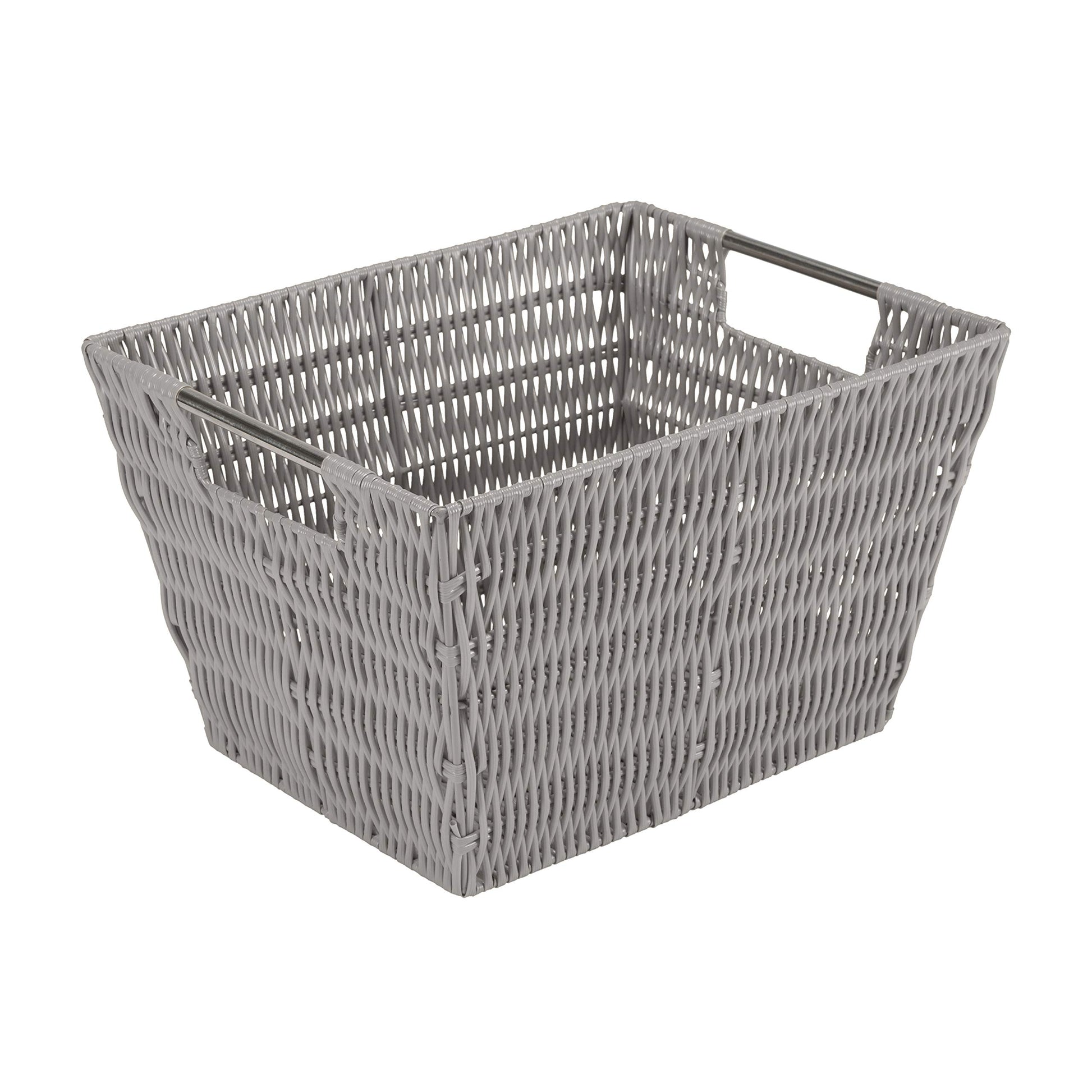 Simplify 12"x10"x8" Medium Woven Basket for Storage with Handles, Nursery, Playroom, Toys, Bedroom