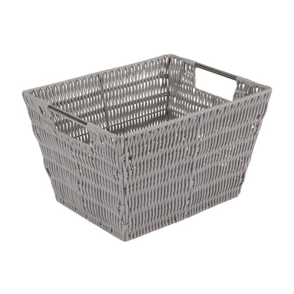 Simplify 12"x10"x8" Medium Woven Basket for Storage with Handles, Nursery, Playroom, Toys, Bedroom
