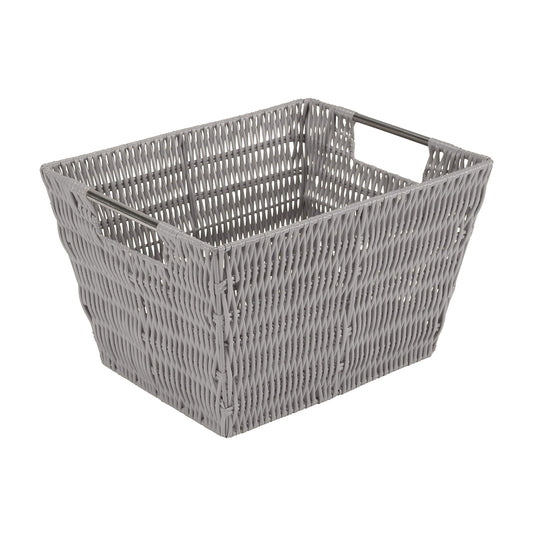 Simplify 12"x10"x8" Medium Woven Basket for Storage with Handles, Nursery, Playroom, Toys, Bedroom