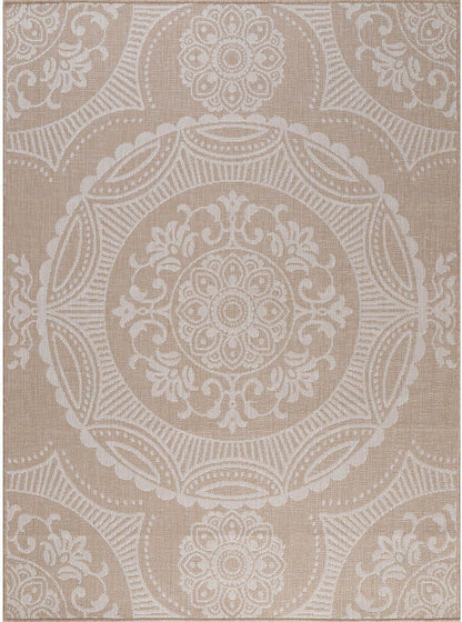 Medallion Outdoor Rug 5x7 Washable Outside Carpet for Indoor Patio Porch Waterproof Easy Cleaning