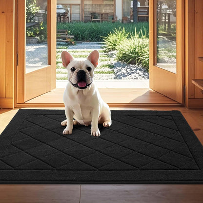 JSEI Dirt Trapper Door Mat 32"x48", Non-Slip Washable Entryway Mats, Dog Door Mat, Stain Resistant
