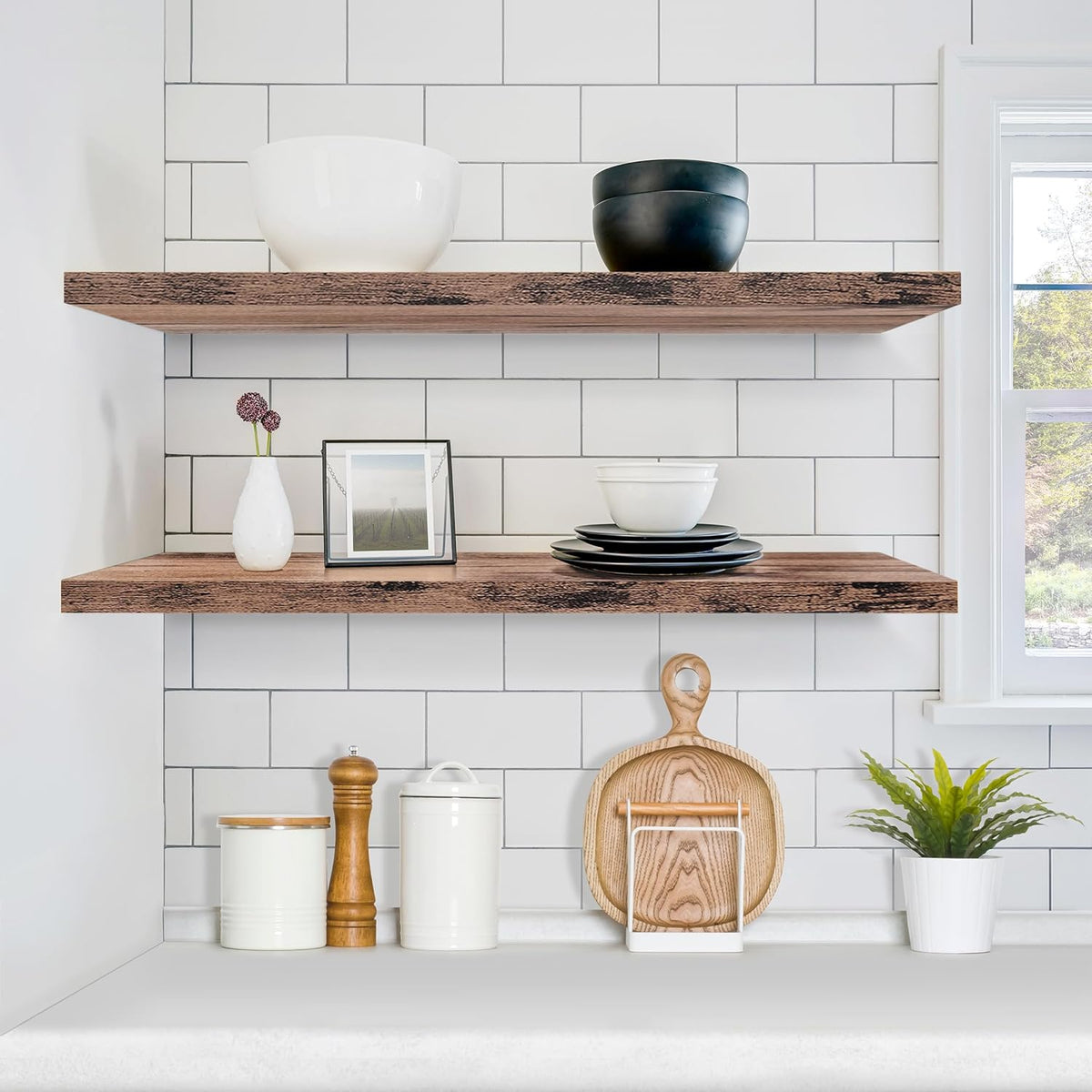 Sorbus Floating Shelves for Wall - 35 Inch Long Bathroom Shelves, Wall Decor for Bedroom, Kitchen
