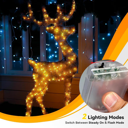 4 Pack 60LED Halloween Fairy Lights Battery Operated - 20FT Twinkle Lights with 2 Lighting Modes