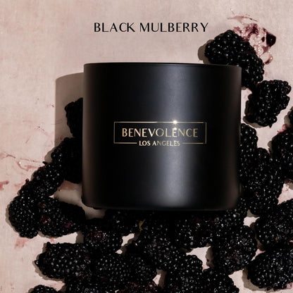 Benevolence LA 3 Wick Candle, Black Berries (Baies) Large Scented Candle | Soy Candles | Gifts for