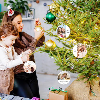 Personalized Christmas Ornaments 2025 Ceramic Custom Photo Text Christmas Ornament Customized Photo