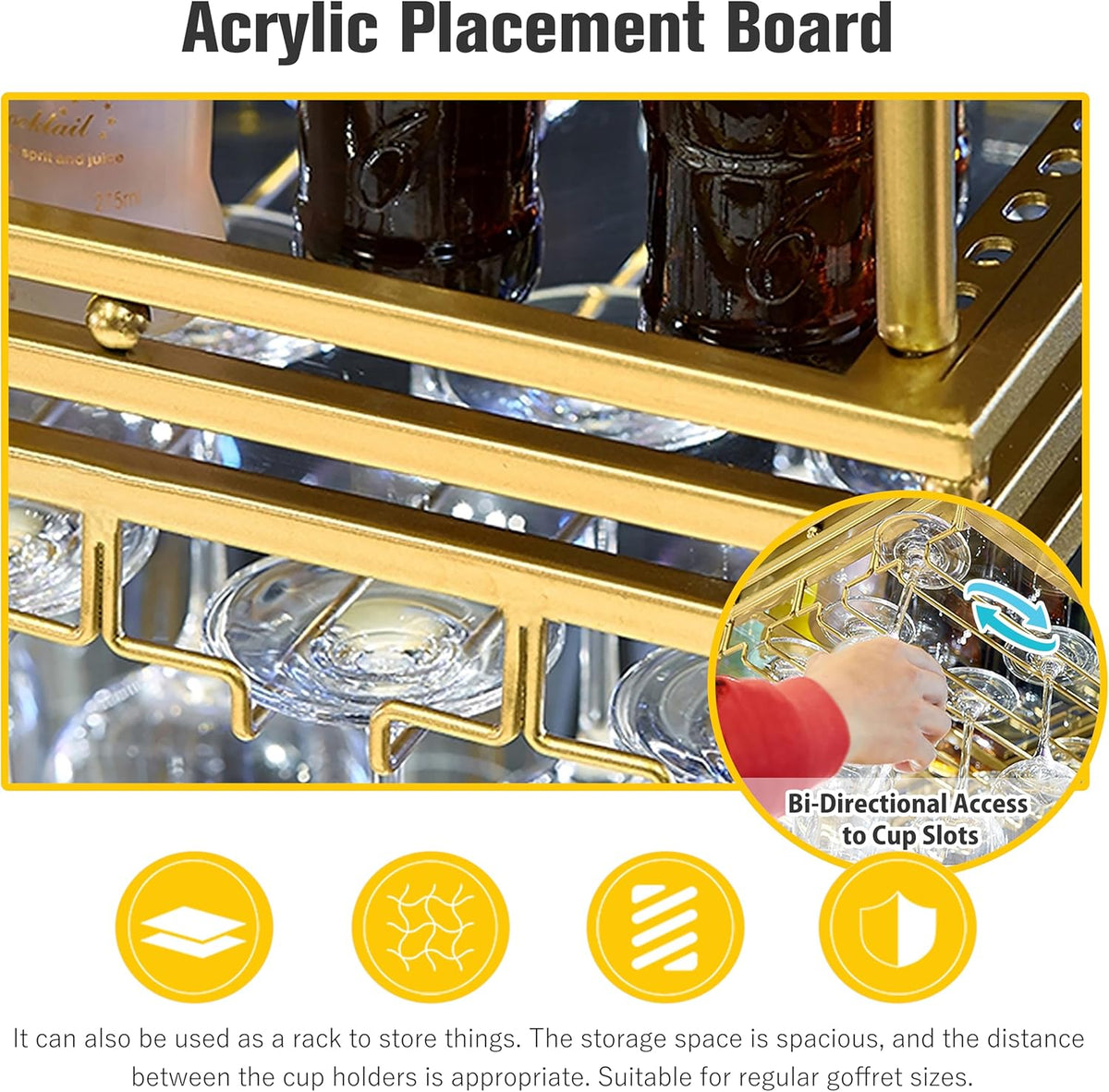 Ceiling Wine Rack&Hanging, Adjustable Hanging Wine Rack with Acrylic Board for Bar Cafe Kitche
