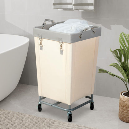 STO STO Laundry Hamper with Wheels, 160L Rolling Laundry Sorter Cart with Heavy Duty Steel Frame