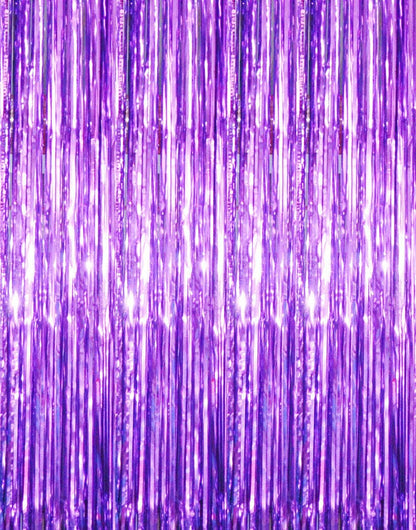 GOER 3.2 ft x 8.2 ft Metallic Tinsel Foil Fringe Curtains Party Photo Backdrop Party Streamers for
