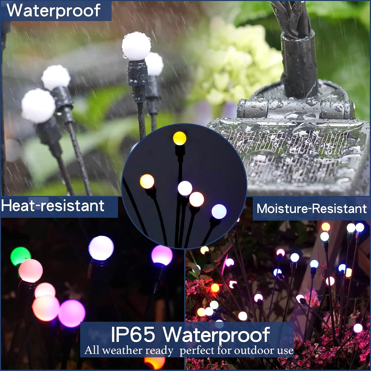 TONULAX Solar Garden Lights, Starburst Swaying When Wind Blows, Solar Lights Outdoor Decorative