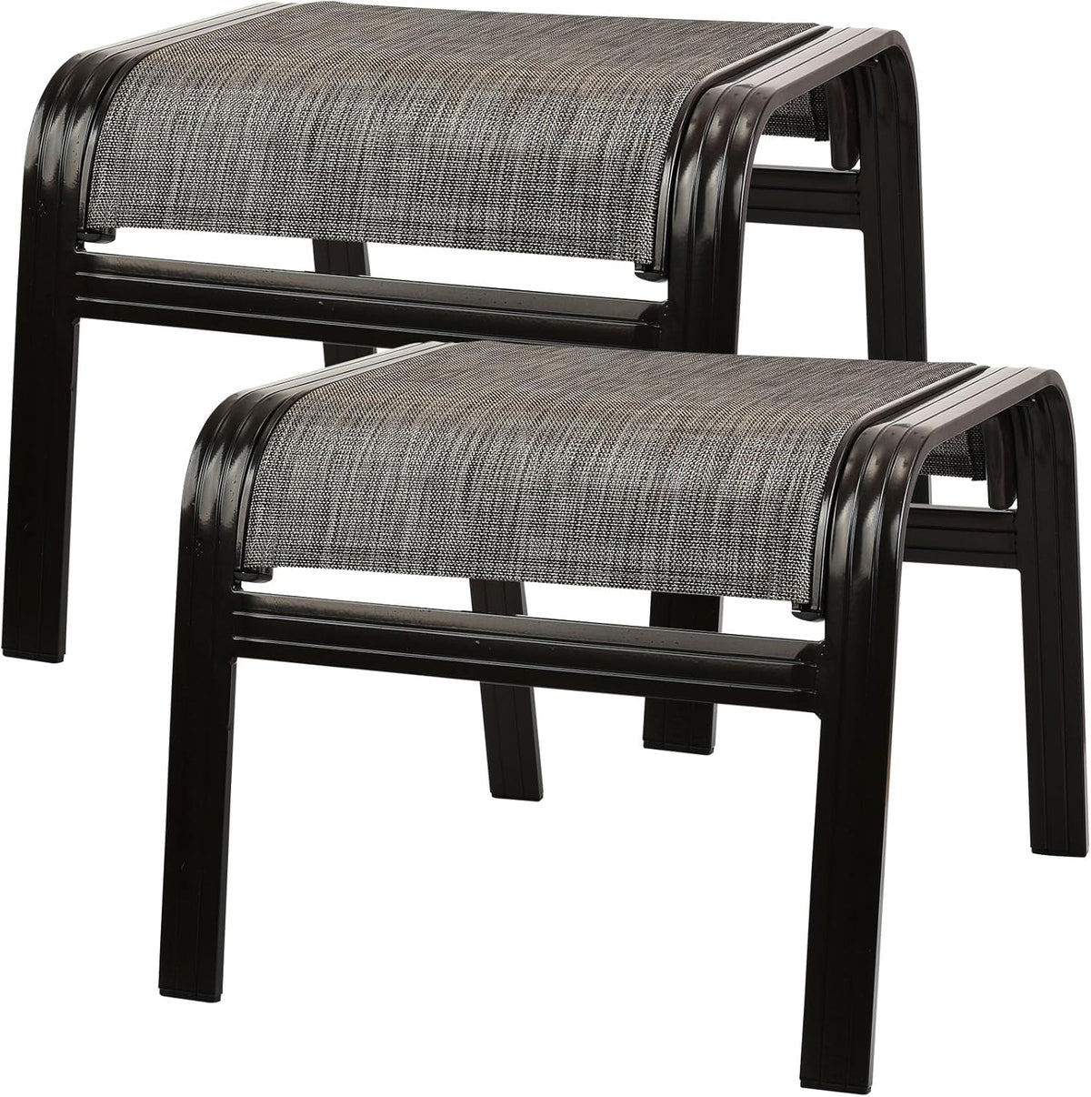 Patio Outdoor Ottoman Footstools Assembled Aluminum Footrest Side Table Small Chairs Patio Ottoman