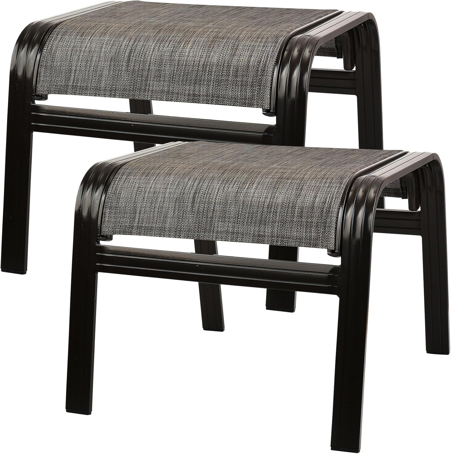 Patio Outdoor Ottoman Footstools Assembled Aluminum Footrest Side Table Small Chairs Patio Ottoman