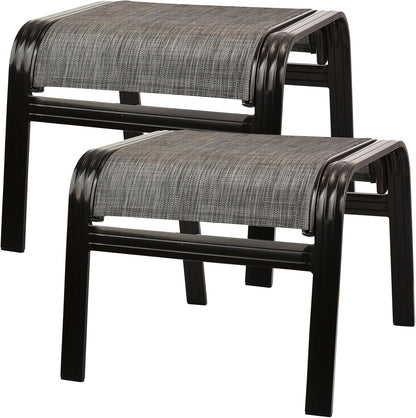 Patio Outdoor Ottoman Footstools Assembled Aluminum Footrest Side Table Small Chairs Patio Ottoman
