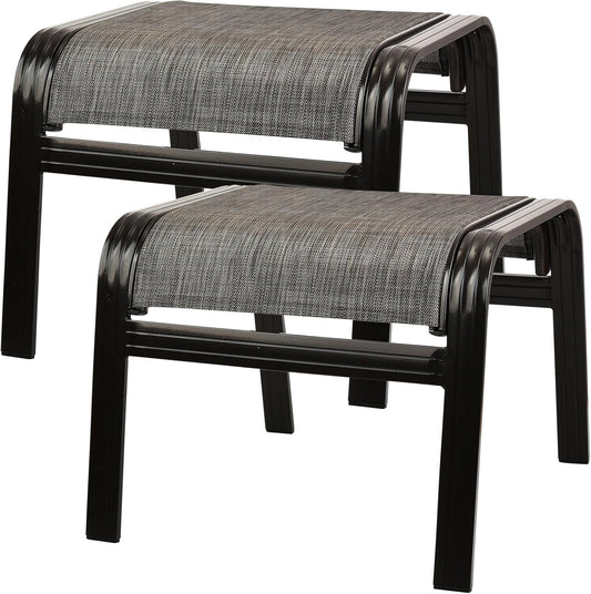Patio Outdoor Ottoman Footstools Assembled Aluminum Footrest Side Table Small Chairs Patio Ottoman