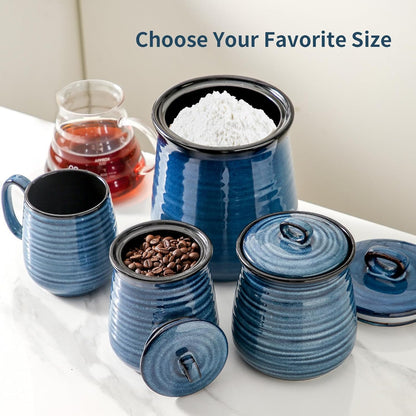 Hasense Ceramic Canister with Airtight Lid for Kitchen Counter, 88 Ounce Large Ceramic Food Storage