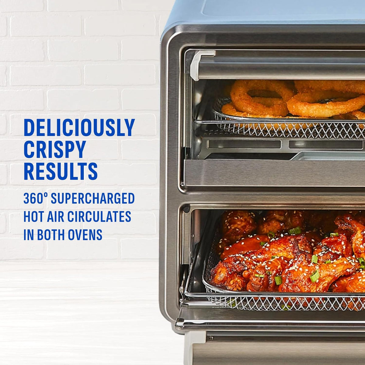 PowerXL SmartSynx Dual Door Oven, 8 Quick-Touch Cooking Presets including Air Fry, Toast, Bake