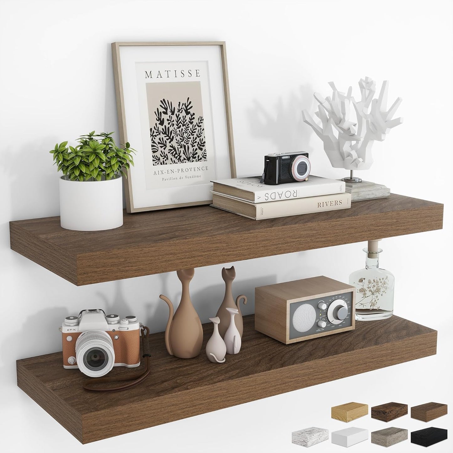 RICHFOCUS 36Inch Floating Shelves for Wall 2 Pack Shelves for Bedroom|Kitchen|Bathroom Wall Mounted