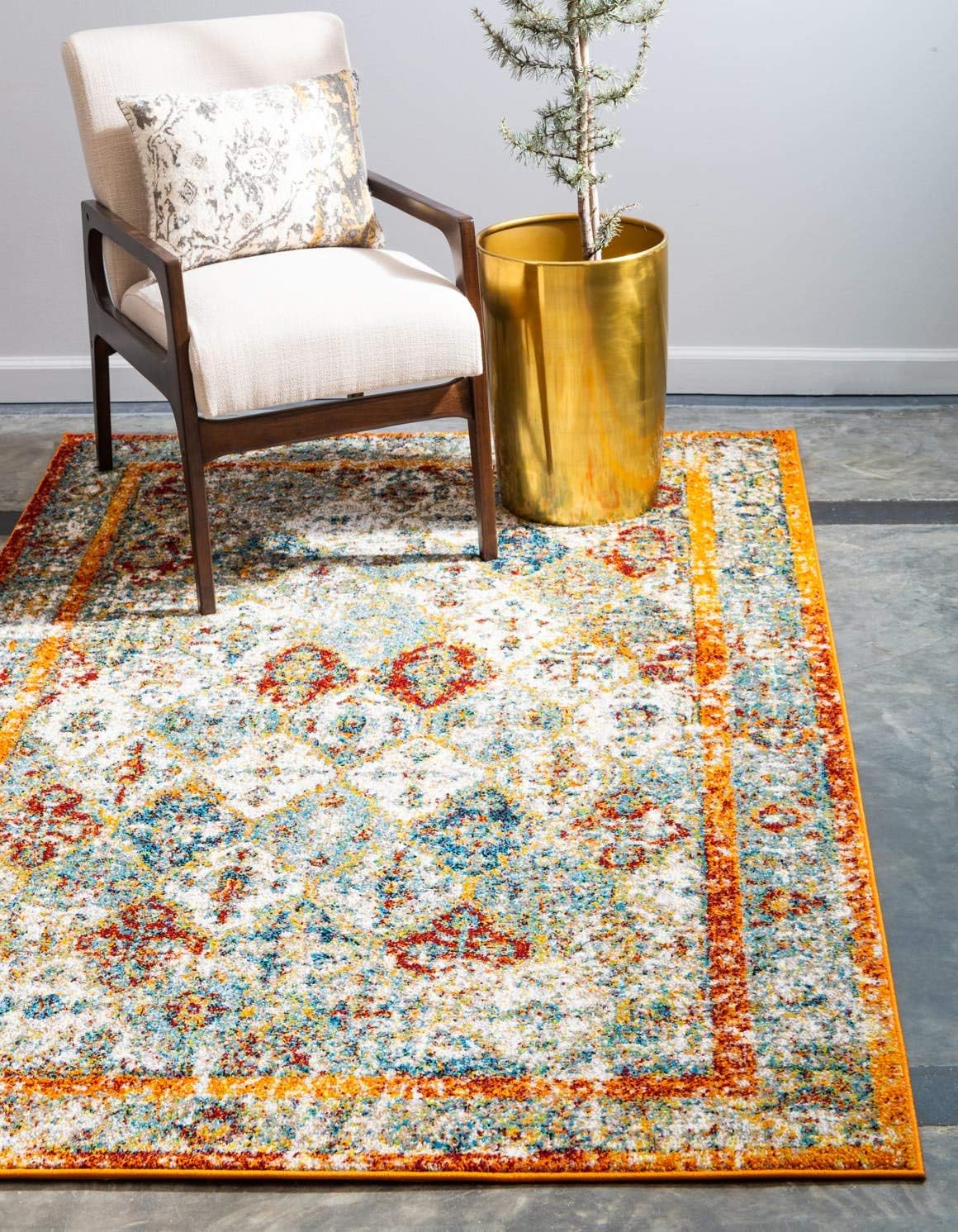 Unique Loom Rosso Collection Vintage, Traditional, Bohemian, Geometric, Distressed, Southwestern