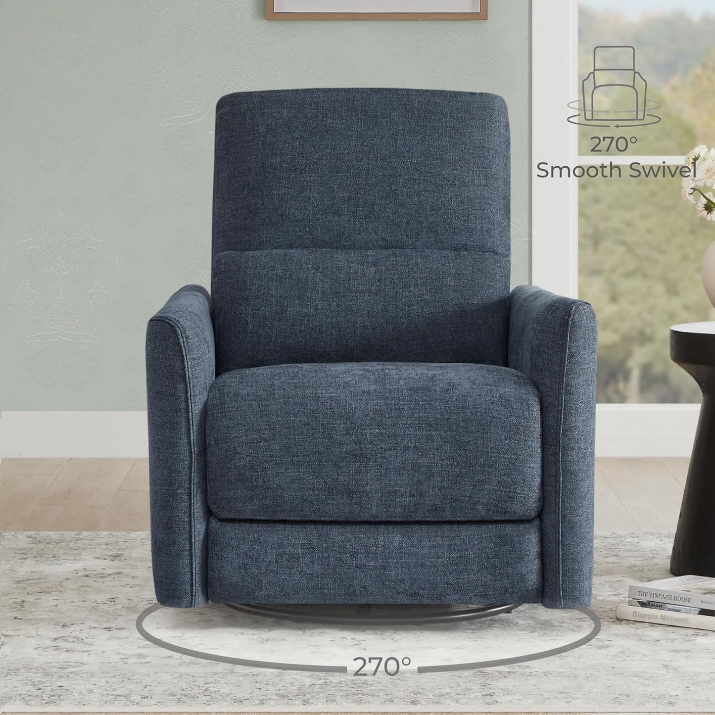 CHITA Power Recliner Chair Swivel Glider, FSC Certified Upholstered Fabric Living Room Nursery