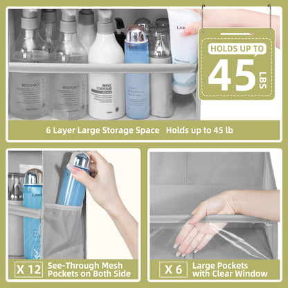 STORAGEIDEAS Over Door Organizer with 6 Extra Large Pockets 12 Side Pockets, Sturdy Closet Storage