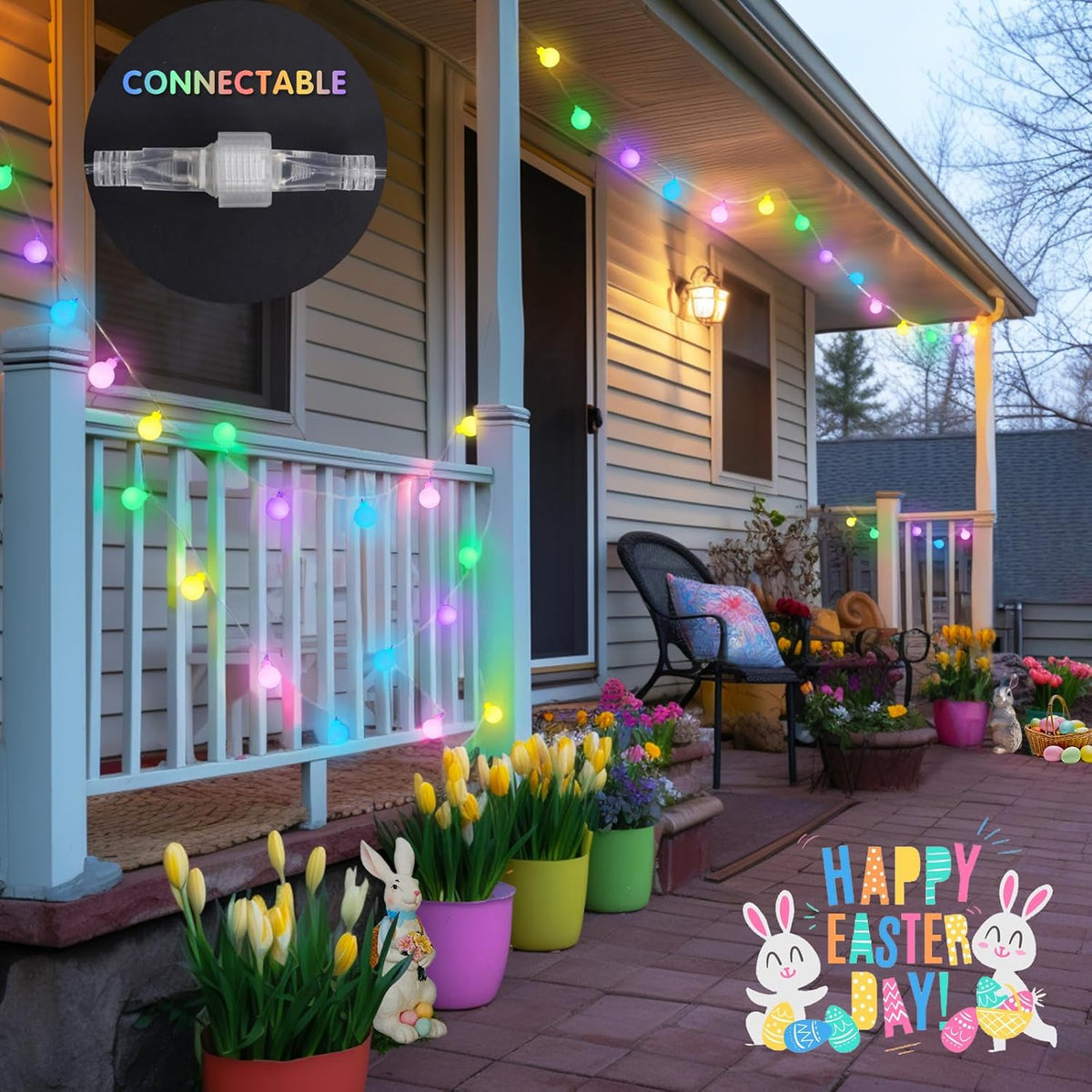 JMEXSUSS 100 LED Connectable Globe String Lights Indoor, 33ft Multicolor Fairy Lights Plug in with