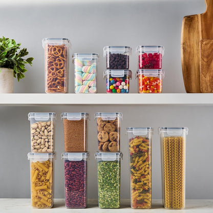 DWËLLZA KITCHEN Set of 14 Airtight Food Storage Containers for Pantry Organization and Storage