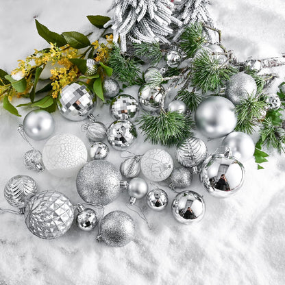 LANGXUN 36pcs Silver Christmas Tree Decorations Balls, Bolas De Navidad, 2025 Christmas Decor