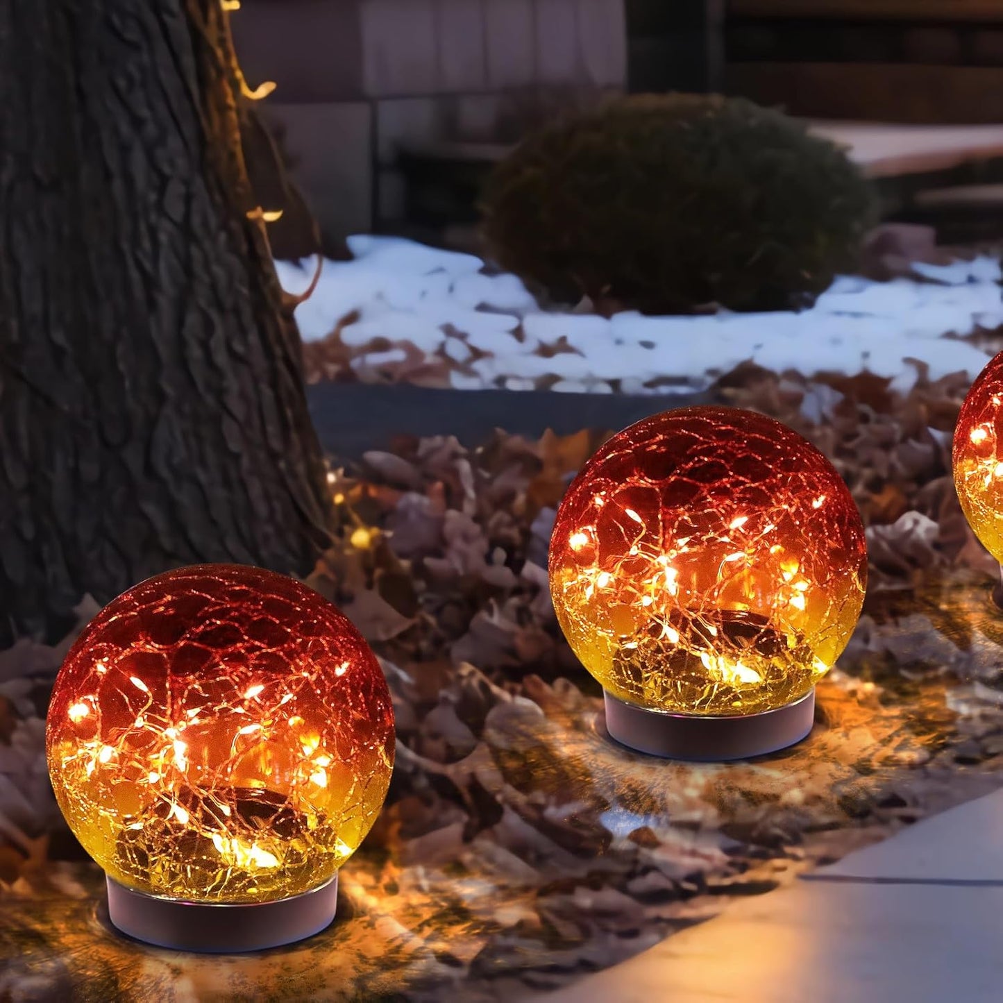 Solar Globe Lights Outdoor Waterproof-Solar Balls-Solar Garden Lights-Orbs for Outside 2 Pack